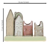 Produkt Zestaw mini wazonów, kolorowe domki do dekoracji stołu, 14 cm