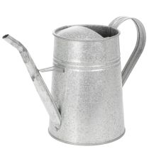 Produkt Ocynkowana dekoracyjna konewka, metalowa, szara, w stylu vintage, 1,7 l, wys. 23 cm, do stylowych dekoracji kwiatowych i doniczek