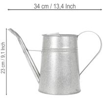 Produkt Ocynkowana dekoracyjna konewka, metalowa, szara, w stylu vintage, 1,7 l, wys. 23 cm, do stylowych dekoracji kwiatowych i doniczek