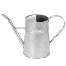 Produkt Ocynkowana dekoracyjna konewka, metalowa, szara, w stylu vintage, 1,7 l, wys. 23 cm, do stylowych dekoracji kwiatowych i doniczek