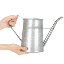 Produkt Ocynkowana dekoracyjna konewka, metalowa, szara, w stylu vintage, 1,7 l, wys. 23 cm, do stylowych dekoracji kwiatowych i doniczek