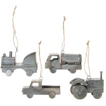 Produkt Dekoracyjne metalowe samochody w stylu vintage do zawieszenia, różne rozmiary, 9-10 cm, 4 sztuki