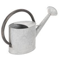 Produkt Konewka metalowa w stylu vintage, srebrno-szara, stylowa dekoracja ogrodowa, wazon na kwiaty, dł. 53 cm, wys. 29 cm