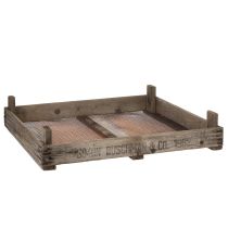 Produkt Drewniana skrzynka w stylu rustykalnym z siatką drucianą, sitko do cebuli, dekoracyjna, 75×50×14 cm