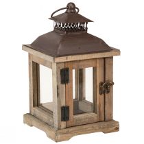 Produkt Latarnia vintage ciemnobrązowa latarnia drewniana 15×15cm W26cm