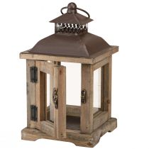 Produkt Latarnia vintage ciemnobrązowa latarnia drewniana 15×15cm W26cm