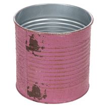 Produkt Stara doniczka dekoracyjna z metalu w kolorze fioletowym, letnia dekoracja, Ø11cm, wys. 10,5cm