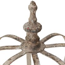 Produkt Vintage Lampion Korona Metalowa ze Szkłem Szary Ø14cm H18.5cm