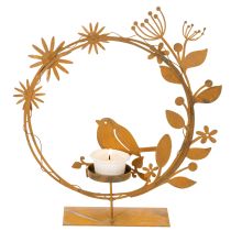 Produkt Dekoracyjny świecznik na tealight w kształcie ptaka, kolor rdzawy, 24×27×6 cm