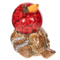 Produkt Dekoracyjna figurka ptaka z czerwoną czapeczką w kształcie jabłka, dekoracja jesienna, 13 cm