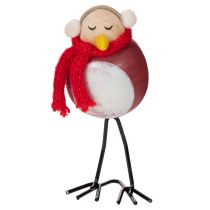 Produkt Dekoracyjna figurka ptaka z szalikiem, dekoracja zimowa, 11 cm, 4 sztuki