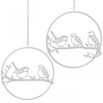 Sprężyna do dekoracji okien Bird deco, metalowa biała Ø12cm 4szt