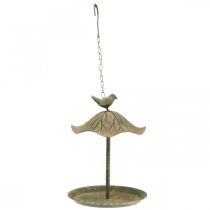 Wanna dla ptaków wisząca metalowa ogrodowa antyczny wygląd H28cm