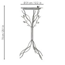 Produkt Dekoracyjna ptasia kąpiel z delikatnym wzorem liści w stylu vintage, 74 cm