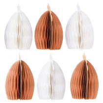 Produkt Dekoracja stołu kurczak w kształcie plastra miodu Wielkanoc biały pomarańczowy 11×6,5×12cm 6szt