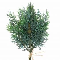 Produkt Dekoracyjna gałązka jałowca z szyszkami zielona, niebieska myta 25cm 2 szt