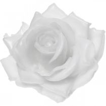 Róża woskowa biała Ø10cm woskowany sztuczny kwiat 6szt