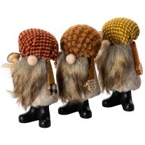Produkt Figurka krasnala z brodą i spiczastym kapeluszem, 10 cm, 3 sztuki