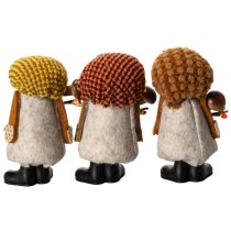Produkt Figurka krasnala z brodą i spiczastym kapeluszem, 10 cm, 3 sztuki