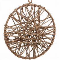 Dekoracja ścienna w stylu boho, ozdobny pierścień wstążka jutowa Ø23cm 5szt