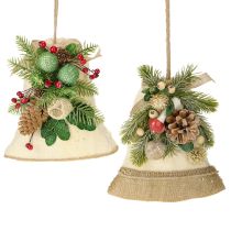 Produkt Dekoracja ścienna dzwonek świąteczny juta mix wys. 20cm 2 szt.