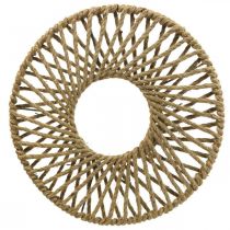 Dekoracja ścienna w stylu boho, kółko ozdobne wstążka jutowa Ø38cm