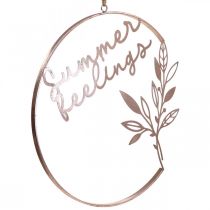 Produkt Dekoracja ścienna "Letnie Uczucia" pierścień dekoracyjny, metalowa letnia dekoracja do zawieszenia, Ø49 cm, metalik różowy i turkusowy