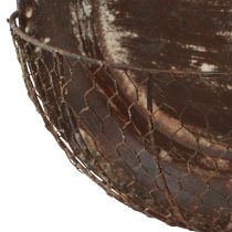 Produkt Dekoracja ścienna metalowy kosz ozdobny rdza dekoracyjna patelnia brązowa wys. 58cm