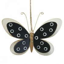 Produkt Wall Art Butterfly Deco Czarny Biały Złoty Metal 15cm