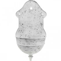 Produkt Shabby Chic Miska Ścienna Metalowa Półokrągła Biała 24cm×10cm×47cm