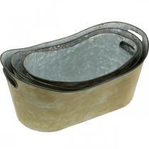 Produkt Zestaw doniczek miedziany/biały L32,5cm/36,5cm/41,5cm