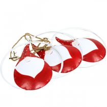 Produkt Ozdoba świąteczna krasnal Święty Mikołaj metalowa Ø16cm 3szt