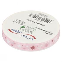 Produkt Wstążka prezentowa na Boże Narodzenie Wstążka różowa gwiazda 15mm 20m