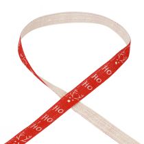 Wstążka prezentowa Świąteczna Wstążka świąteczna Hohoho Czerwona 15mm 20m