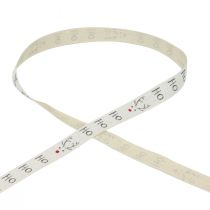 Produkt Wstążka prezentowa Świąteczna Wstążka świąteczna Hohoho biała 15mm 20m