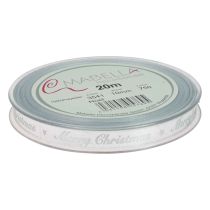 Produkt Wstążka świąteczna Wesołych Świąt Wstążka srebrno-biała 10mm 20m