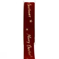 Produkt Wstążka prezentowa Wstążka świąteczna czerwona aksamitna wstążka 25mm 20m