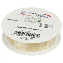 Produkt Wstążka świąteczna, wstążka z organzy, biała gwiazda, 25mm, 25m