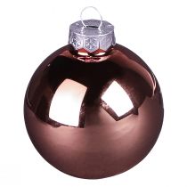 Produkt Bombki choinkowe ze szkła różowa morela Ø6cm 24 szt