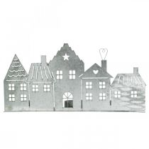 Produkt Dekoracje świąteczne domki, świecznik metalowy srebrny 25cm
