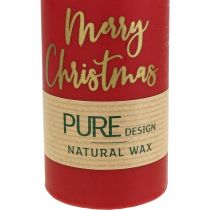 Produkt Świece pieńkowe PURE Merry Christmas 130/60mm wosk czerwony 4szt