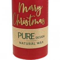 Produkt Świece pieńkowe PURE Merry Christmas 130/60mm wosk czerwony 4szt