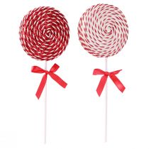 Produkt Dekoracje świąteczne Czerwony Biały Lolly Lollipop Piankowy W36cm 2szt