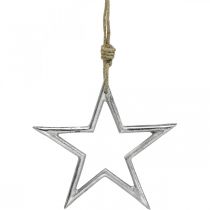 Dekoracja świąteczna gwiazda, dekoracja adwentowa, zawieszka gwiazdka srebrna szer.15,5cm
