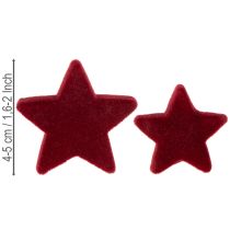 Produkt Ozdoby świąteczne, gwiazdki, Bordeaux flokowane, dekoracja stołu, 4-5cm, 40 sztuk