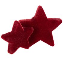 Produkt Ozdoby świąteczne, gwiazdki, Bordeaux flokowane, dekoracja stołu, 4-5cm, 40 sztuk