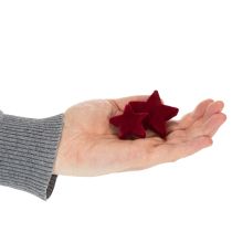Produkt Ozdoby świąteczne, gwiazdki, Bordeaux flokowane, dekoracja stołu, 4-5cm, 40 sztuk
