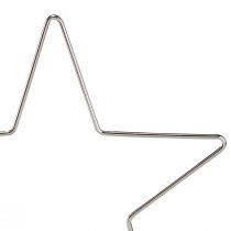 Produkt Ozdoby świąteczne gwiazdki do zawieszania metalowe srebrne 20cm 6 szt