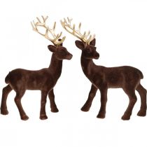 Produkt Dekoracja świąteczna jeleń do umieszczenia brązowa, złota 20cm 2szt