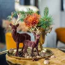 Produkt Dekoracja świąteczna jeleń do umieszczenia brązowa, złota 20cm 2szt
